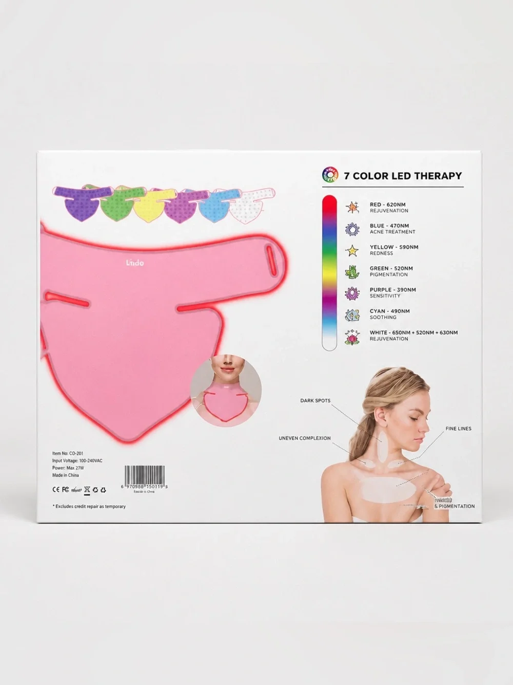 Lindo Pink Silicone Face & Neck Mask for Makeup and Skin Care